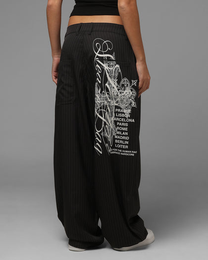 Loiter Eastern Bloc Pinstripe Trousers Black Pinstripe
