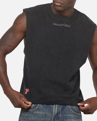 Saint Morta Saints Marked Cut Off Muscle T-Shirt Washed Black