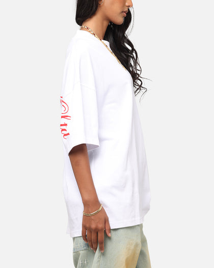 Carre Side Script Oversized T-Shirt White/Red