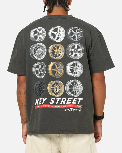Key Street Wheels T-Shirt Black Wash