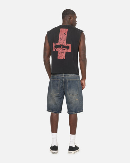 Saint Morta Saints Marked Cut Off Muscle T-Shirt Washed Black