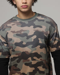 American Thrift Layered T-Shirt Woodland Camo