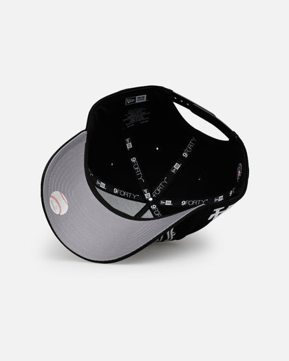 New Era Los Angeles Dodgers 'Oversized Gothic Script Crown' 9FORTY A-Frame Snapback Black/White