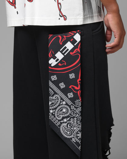 Loiter Destruct Sweat Pants Washed Black