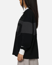 Nike Women's Sportswear Graphic Long Sleeve Polo Top Black/Anthracite