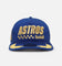 New Era Houston Astros 'Podium Collection' Pre-Curved Golfer Trucker Snapback Light Royal/Metallic Gold