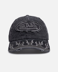 Von Dutch Flames Dad Strapback Washed Black