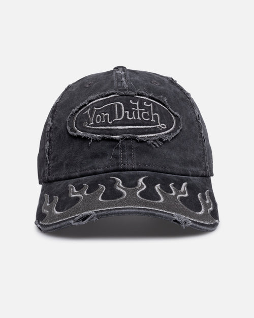 Von Dutch Flames Dad Strapback Washed Black