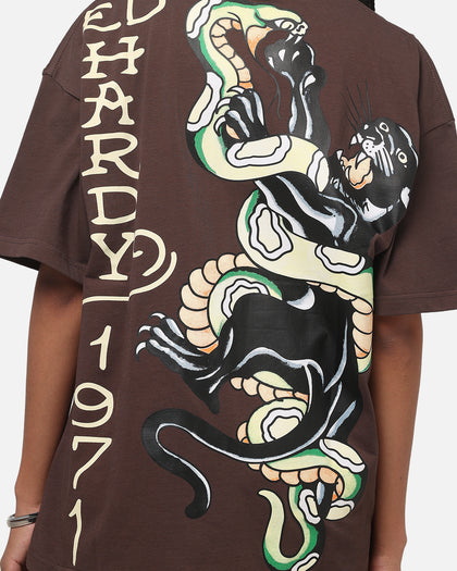Ed Hardy Panther T-Shirt Brown