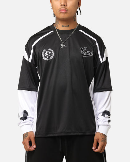 Carre Football Layered Long Sleeve T-Shirt Black/White