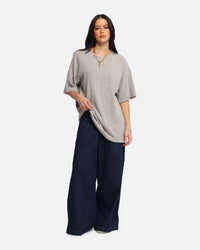 XXIII Rib Knit T-Shirt Grey Marle