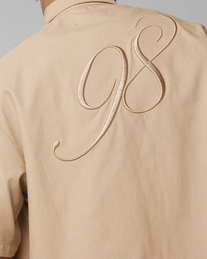 Loiter Studio Zip Shirt Oxford Tan