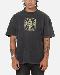West Coast Choppers Camo Cross T-Shirt Black Acidwash