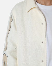 MNML Skeleton Varsity Jacket Cream