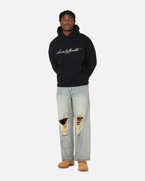 Saint Morta Scripture Boxy Hoodie Black
