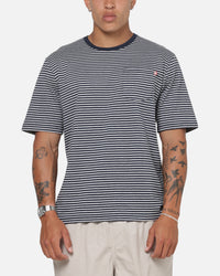 S Double Pocket Stripe T-Shirt Navy Stripe