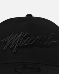 New Era Miami Heat 'NBA Black On Black' 9FORTY A-Frame Snapback Black