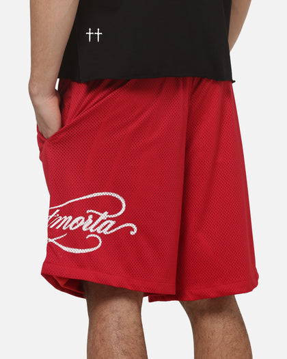 Saint Morta Scripted Mesh Shorts Vintage Red