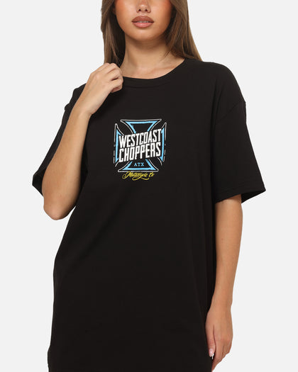 West Coast Choppers Skew Logo Flames T-Shirt Black
