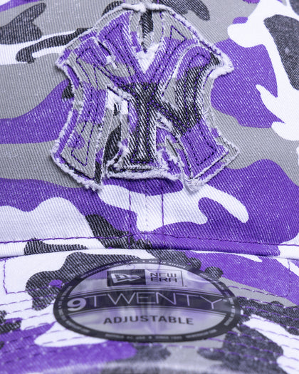 New Era New York Yankees 'Frayed Washed Camo' 9TWENTY Strapback Purple