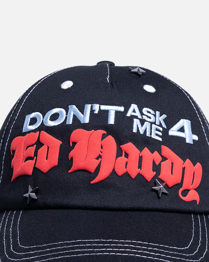 Ed Hardy Chrome Strapback Black