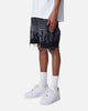 MNML Flame Denim Shorts Washed Black
