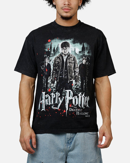 73Studio X Harry Potter '11 Deathly Hallows Vintage T-Shirt Black Acidwash