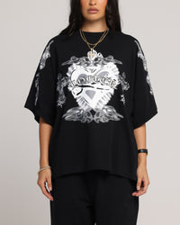 Loiter Hearts T-Shirt Black