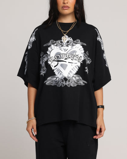 Loiter Hearts T-Shirt Black