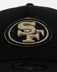 New Era San Francisco 49ers 'Raised Metallic Chainstitch' 9FORTY A-Frame Snapback Black