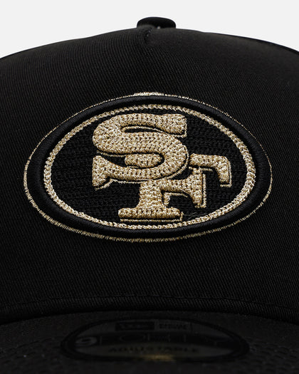 New Era San Francisco 49ers 'Raised Metallic Chainstitch' 9FORTY A-Frame Snapback Black