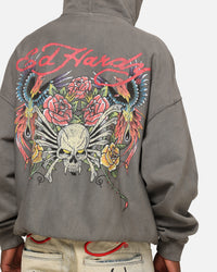 Ed Hardy Boom Hoodie Washed Charcoal