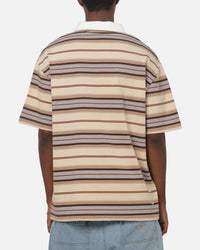 Vouseti Post Game Polo Shirt Latte Multi Stripe