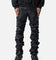 MNML Stacked Leather Pants Black