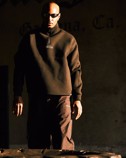 Saint Morta Athltc Quarter Zip Crewneck Black
