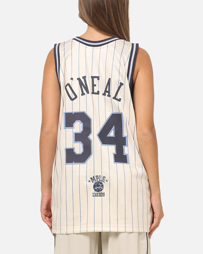 Mitchell & Ness Los Angeles Lakers Shaquille O'Neal #34 Playoff Energy Swingman Jersey Off White