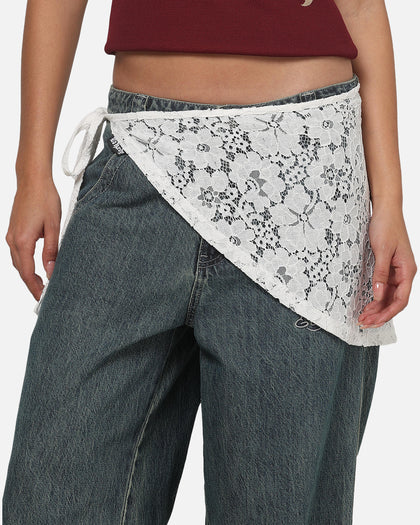 Ed Hardy Women's Lace Wrap Skirt White