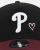 New Era Philadelphia Phillies 'Burgundy Hearts' 9FORTY A-Frame Snapback Black/Maroon