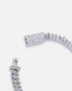 Saint Morta 6mm Iced Cuban Prong Bracelet Iced White Gold