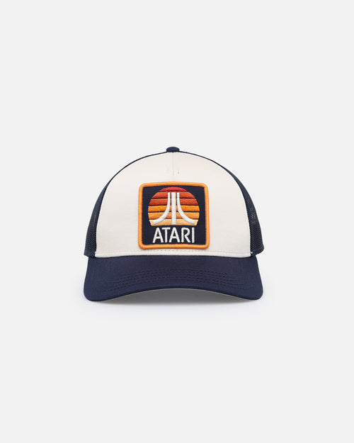 American Needle Twill Valin Patch Trucker Snapback Ivory/Navy