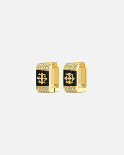 Guess Mainline Rebel Moon 12MM Striped Earrings Gold