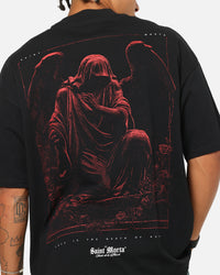 Saint Morta Divine Duty Mock Neck T-Shirt Black