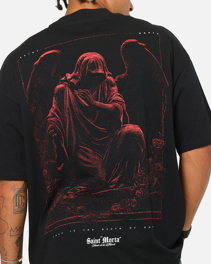 Saint Morta Divine Duty Mock Neck T-Shirt Black