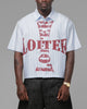 Loiter Rider Distressed Button Up Shirt Blue/White Stripe