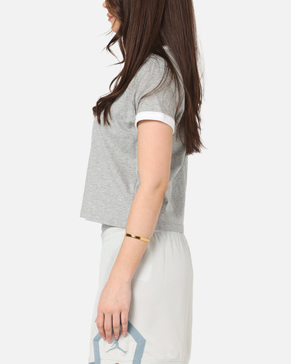 Nike Women's Sportswear Graphic Ringer T-Shirt Dark Grey Heather