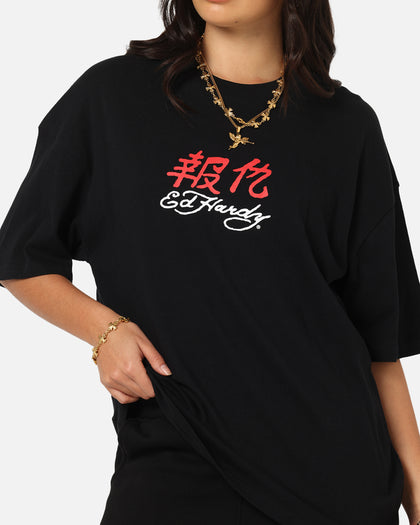 Ed Hardy Panther Ray T-Shirt Black