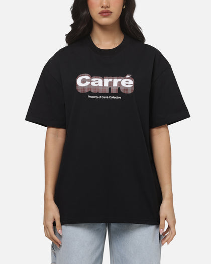 Carre Illusion T-Shirt Solid Black