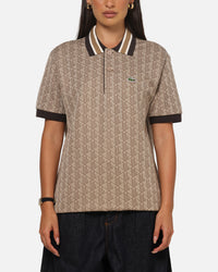 Lacoste Monogram Classic Fit Polo T-Shirt Crossiant/Cookie