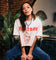 Playboy X Culture Kings Women's Shhh Crop T-Shirt Off White