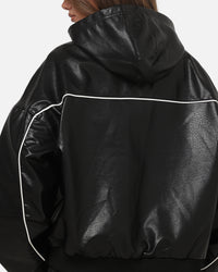 Carré Velocity Vegan Leather Bomber Jacket Black